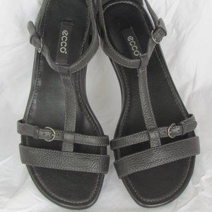 Ecco Black Leather Sandals - Women's 35